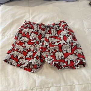 Vilebrequin, Moorea Red Polar Bear Men's Swim Trunks.